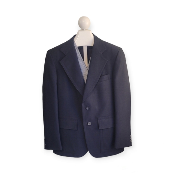 Vintage 70s Blue Polyester 4pc Suit - Picture 8 of 11